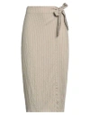 Caractere Caractère Woman Midi Skirt Sage Green Size 14 Modal, Polyamide, Linen, Polyester In Sage Green