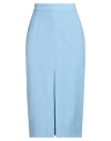 Caractere Caractère Woman Midi Skirt Sky Blue Size 8 Polyester, Viscose, Elastane