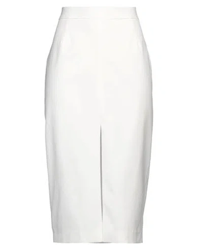 Caractere Caractère Woman Midi Skirt White Size 4 Polyester, Viscose, Elastane In White
