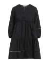 Caractere Caractère Woman Mini Dress Black Size 8 Cotton In Black