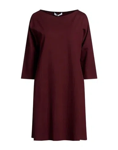 Caractere Caractère Woman Mini Dress Burgundy Size 14 Viscose, Polyamide, Elastane