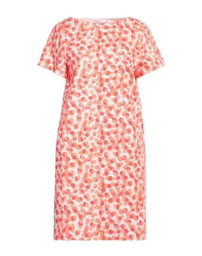 Caractere Caractère Woman Mini Dress Coral Size 14 Cotton, Elastane In Red