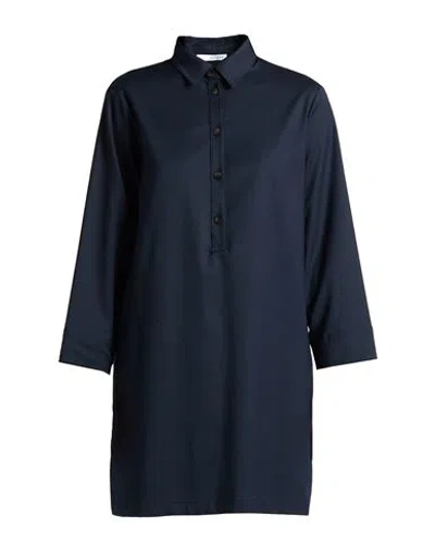 Caractere Caractère Woman Mini Dress Navy Size 14 Polyester, Wool, Viscose, Elastane In Blue