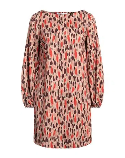 Caractere Caractère Woman Mini Dress Sand Size 6 Viscose, Polyester, Elastane In Beige
