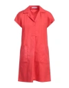 Caractere Caractère Woman Mini Dress Fuchsia Size 14 Cotton In Tomato Red