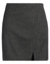 Caractere Caractère Woman Mini Skirt Black Size 14 Polyester, Viscose, Elastane, Metallic Fiber In Black