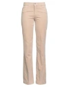 Caractere Caractère Woman Pants Beige Size 32 Cotton, Modal, Elastane In Sand
