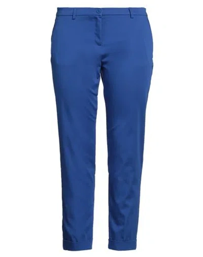 Caractere Caractère Woman Pants Blue Size 12 Cotton, Polyester, Elastane