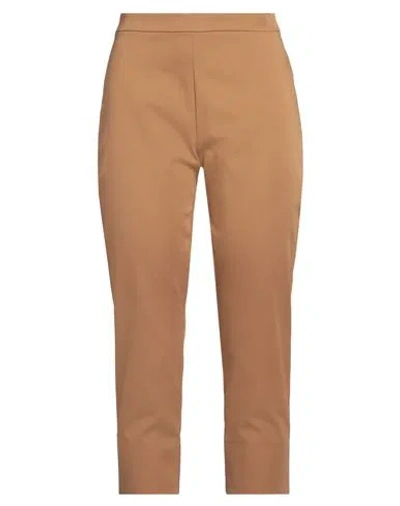Caractere Caractère Woman Pants Brown Size 12 Cotton, Polyester, Elastane