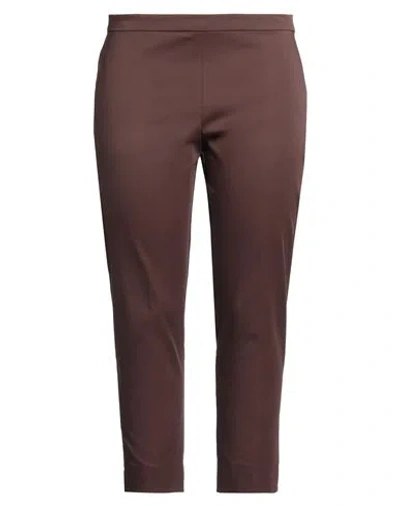 Caractere Caractère Woman Pants Brown Size 12 Cotton, Polyester, Elastane