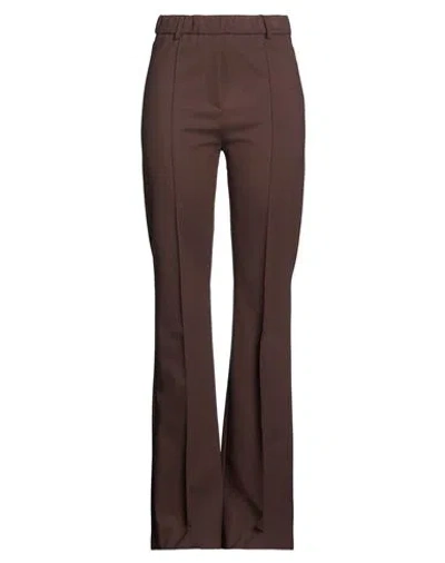 Caractere Caractère Woman Pants Brown Size 12 Viscose, Polyamide, Elastane