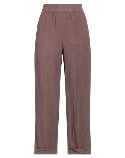 Caractere Caractère Woman Pants Brown Size 2 Linen