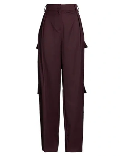 Caractere Caractère Woman Pants Burgundy Size 14 Polyester, Wool, Viscose, Elastane