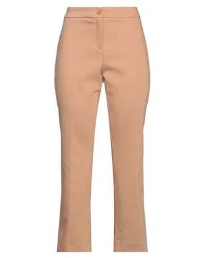 Caractere Caractère Woman Pants Camel Size 8 Cotton, Polyester, Elastane In Beige