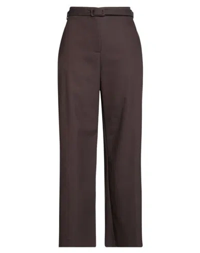 Caractere Caractère Woman Pants Chocolate Brown Size 6 Cotton, Polyamide, Elastane