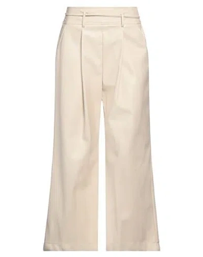 Caractere Caractère Woman Pants Cream Size 14 Polyester, Polyurethane In White