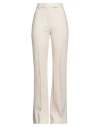 Caractere Caractère Woman Pants Cream Size 14 Polyester, Viscose, Elastane In White