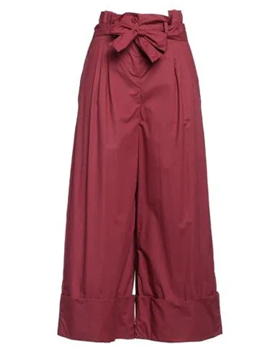 Caractere Caractère Woman Pants Garnet Size 12 Cotton In Red