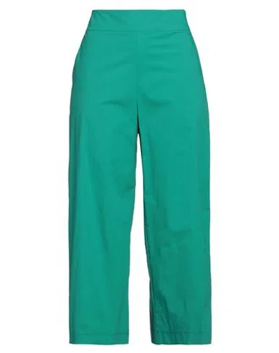 Caractere Caractère Woman Pants Green Size 14 Cotton, Elastane