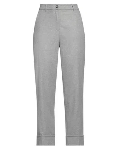 Caractere Caractère Woman Pants Grey Size 8 Virgin Wool, Polyester, Viscose, Elastane In Gray