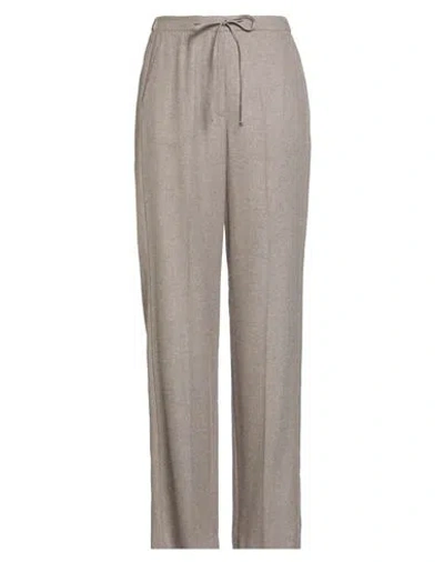 Caractere Caractère Woman Pants Light Brown Size 12 Viscose, Wool In Gray
