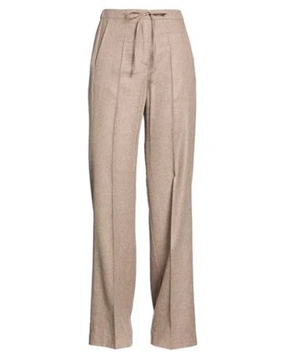 Caractere Caractère Woman Pants Light Brown Size 6 Viscose, Wool In Sand