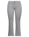 Caractere Caractère Woman Pants Light Grey Size 27 Cotton, Modal, Elastane In Grey