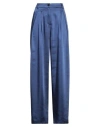 Caractere Caractère Woman Pants Navy Size 8 Polyester In Navy Blue