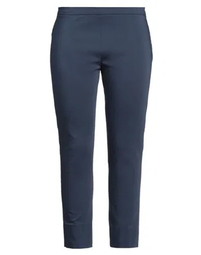 Caractere Caractère Woman Pants Navy Size 14 Cotton, Polyester, Elastane In Blue