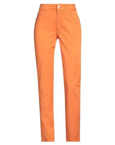 Caractere Caractère Woman Pants Orange Size 14 Cotton, Elastane