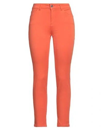Caractere Caractère Woman Pants Orange Size 24 Cotton, Lyocell, Elastane