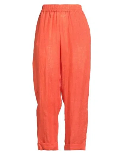 Caractere Caractère Woman Pants Orange Size 8 Linen