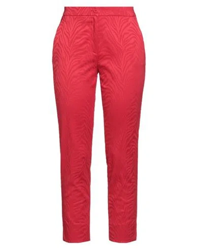 Caractere Caractère Woman Pants Red Size 12 Polyester, Viscose, Elastane