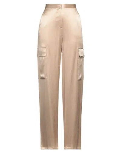 Caractere Caractère Woman Pants Sand Size 12 Viscose, Polyester In Beige
