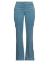 Caractere Caractère Woman Pants Sky Blue Size 32 Cotton, Modal, Elastane