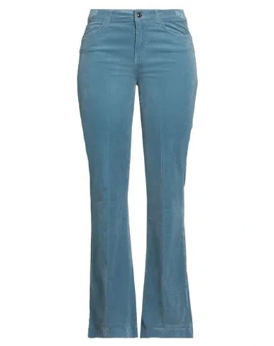 Caractere Caractère Woman Pants Sky Blue Size 32 Cotton, Modal, Elastane In Blue