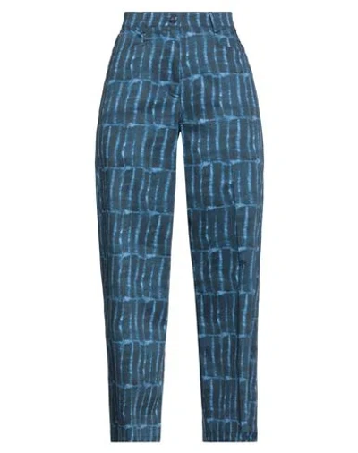 Caractere Caractère Woman Pants Slate Blue Size 6 Cotton, Elastane