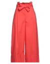 Caractere Caractère Woman Pants Tomato Red Size 12 Cotton In Tomato Red