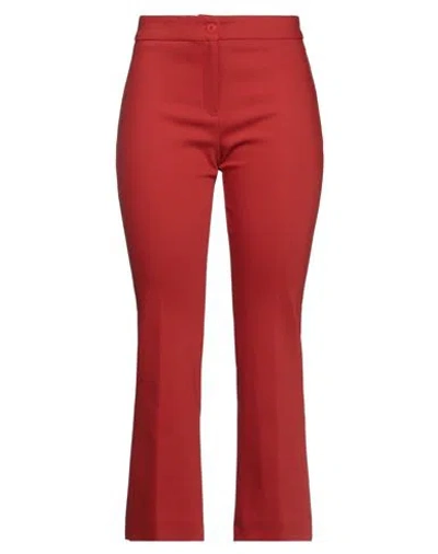 Caractere Caractère Woman Pants Tomato Red Size 4 Cotton, Polyester, Elastane