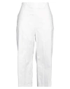 Caractere Caractère Woman Pants White Size 14 Cotton, Elastane In White