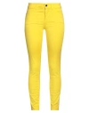 Caractere Caractère Woman Pants Yellow Size 10 Cotton, Elastane In Yellow