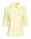 Caractere Caractère Woman Shirt Pastel Yellow Size Xl Cotton, Polyamide, Elastane In Yellow