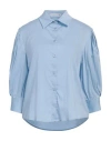 Caractere Caractère Woman Shirt Sky Blue Size 10 Cotton, Polyamide, Elastane