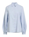 Caractere Caractère Woman Shirt Sky Blue Size 12 Cotton, Polyamide, Elastane In Blue