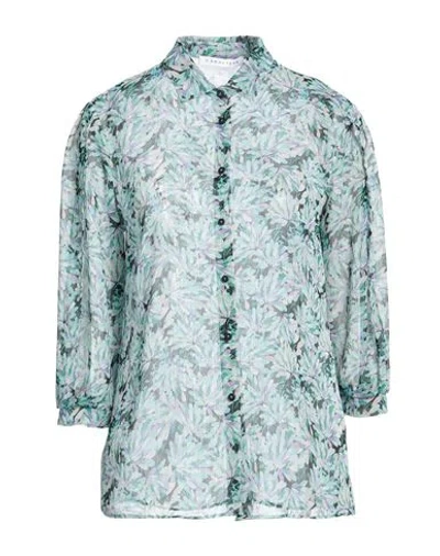 Caractere Caractère Woman Shirt Turquoise Size 6 Polyester, Metallic Fiber In Blue