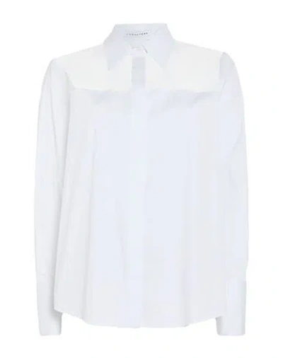 Caractere Caractère Woman Shirt White Size 10 Polyester, Cotton, Polyamide, Elastane