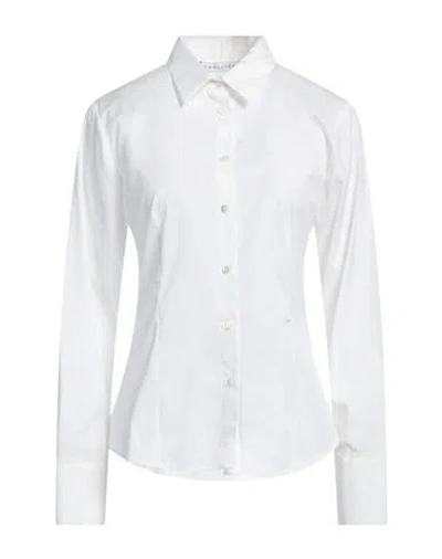 Caractere Caractère Woman Shirt White Size 14 Cotton, Elastane