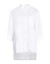 Caractere Caractère Woman Shirt White Size 14 Cotton, Polyamide, Elastane In White