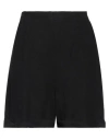 Caractere Caractère Woman Shorts & Bermuda Shorts Black Size 2 Linen In Black