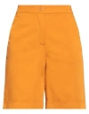 Caractere Caractère Woman Shorts & Bermuda Shorts Marigold Size 8 Cotton, Polyester, Elastane In Brown